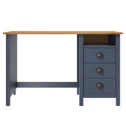 Bureau Hill avec 3 tiroirs Gris 120x50x74 cm Pin solide