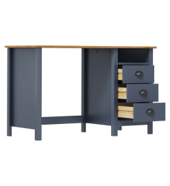 Bureau Hill avec 3 tiroirs Gris 120x50x74 cm Pin solide