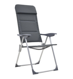 Chaise de camping 2 pcs Gris 58x69x111 cm Aluminium