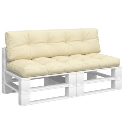 Coussins de palette 2 pcs crème tissu