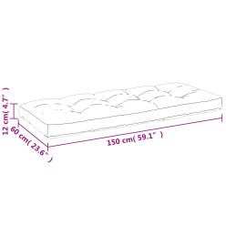 Coussins de palette 2 pcs crème tissu