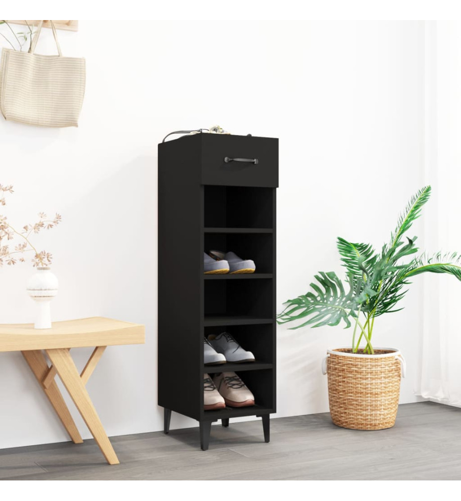 Armoire à chaussures Noir 30x35x105 cm Bois d'ingénierie