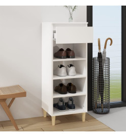 Armoire à chaussures Blanc brillant 40x36x105cm Bois ingénierie