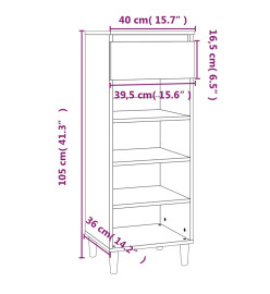 Armoire à chaussures Blanc brillant 40x36x105cm Bois ingénierie