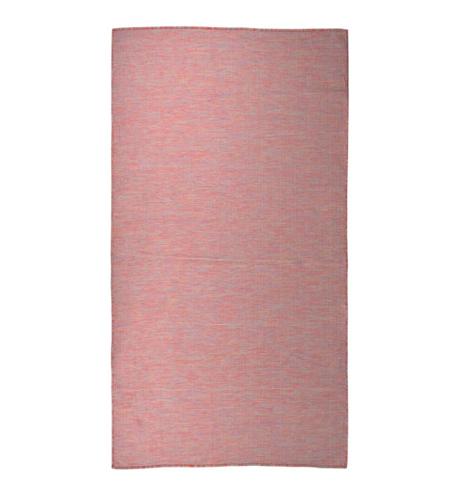 Tapis à tissage plat d'extérieur 80x150 cm Rouge