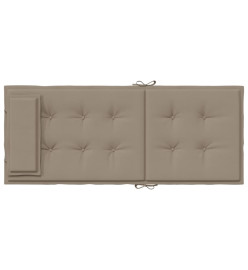 Coussins de chaise à dossier haut lot de 6 taupe tissu oxford