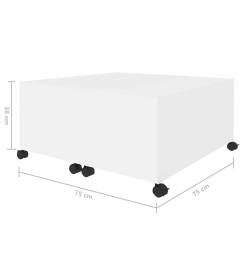 Table basse Blanc 75x75x38 cm Aggloméré