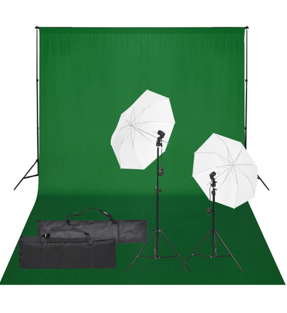 Kit de studio photo avec éclairage et toile de fond