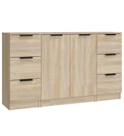 Buffets 3 pcs Chêne sonoma Bois d'ingénierie