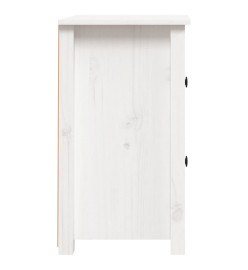 Table de chevet Blanc 40x35x61,5 cm Bois de pin massif