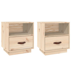 Tables de chevet 2 pcs 40x34x45 cm Bois de pin massif