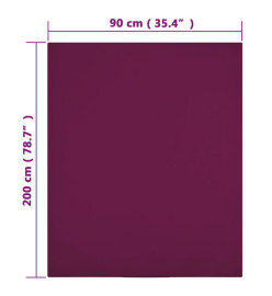 Draps-housses Jersey 2 pcs Bordeaux 90x200 cm Coton