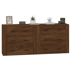 Buffets 2 pcs chêne marron bois d'ingénierie