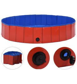 Piscine pliable pour chiens Rouge 160x30 cm PVC