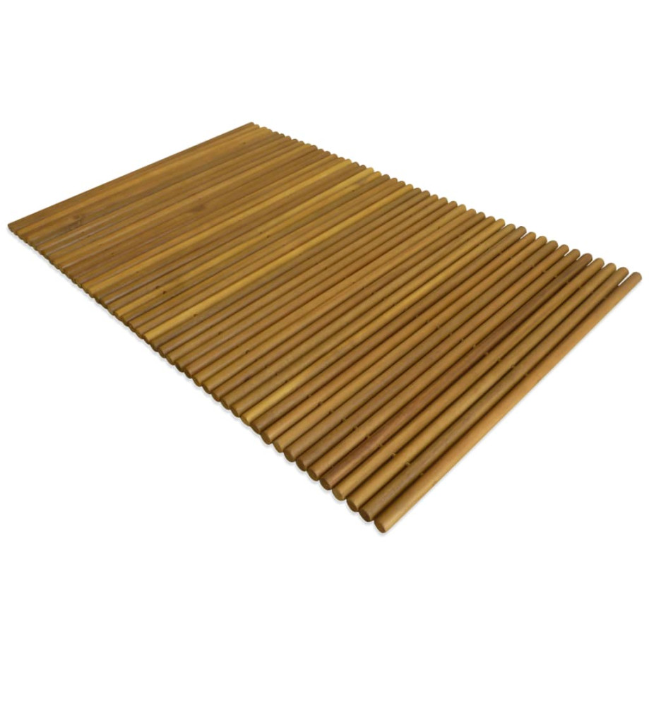 Tapis de salle de bain Bois d'acacia 80 x 50 cm