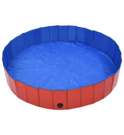 Piscine pliable pour chiens Rouge 160x30 cm PVC