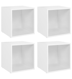 Meubles TV 4 pcs Blanc 37x35x37 cm Aggloméré