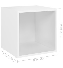 Meubles TV 4 pcs Blanc 37x35x37 cm Aggloméré