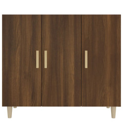 Buffet chêne marron 90x34x80 cm bois d'ingénierie