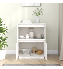 Buffet Blanc 60x34x75 cm Bois massif de pin