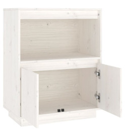 Buffet Blanc 60x34x75 cm Bois massif de pin