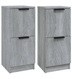 Buffets 2 pcs Sonoma gris 30x30x70 cm Bois d'ingénierie