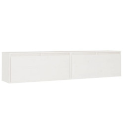 Armoires murales 2 pcs Blanc 80x30x35 cm Bois de pin massif