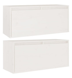 Armoires murales 2 pcs Blanc 80x30x35 cm Bois de pin massif