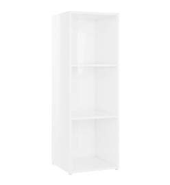 Meuble TV Blanc brillant 107x35x37 cm Aggloméré