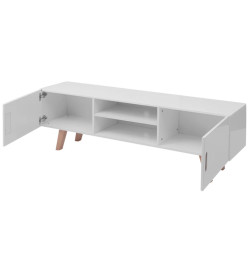 Meuble TV MDF 150x35x48,5 cm Blanc brillant