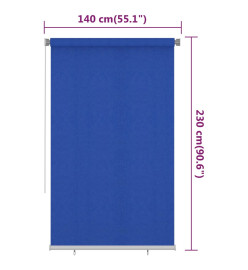 Store roulant d'extérieur 140x230 cm Bleu PEHD