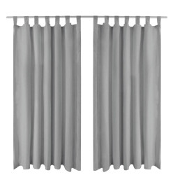 Rideau occultant avec boucles 2 pcs 140 x 225 cm Gris