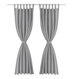 Rideau occultant avec boucles 2 pcs 140 x 225 cm Gris