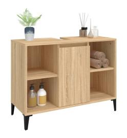 Meuble d'évier chêne sonoma 80x33x60 cm bois d'ingénierie