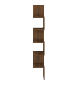 Étagère d'angle murale Chêne brun 20x20x127,5cm Bois ingénierie