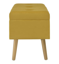 Banc avec compartiment de rangement 80cm Jaune moutarde Velours