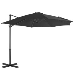 Parasol en porte-à-faux et poteau en aluminium 300cm Anthracite