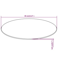 Dessus de table ronde en verre trempé 300 mm