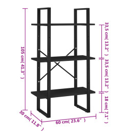 Étagère de rangement Noir 60x30x105 cm Aggloméré