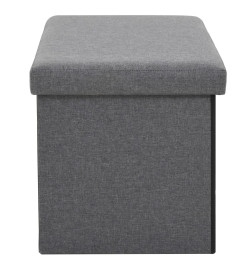 Banc de rangement pliable Faux lin 76 x 38 x 38 cm Gris foncé