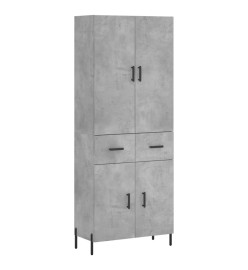 Buffet haut Gris béton 69,5x34x180 cm Bois d'ingénierie