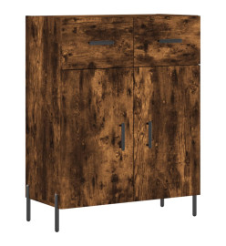 Buffet chêne fumé 69,5x34x90 cm bois d'ingénierie