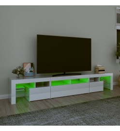 Meuble TV avec lumières LED Blanc brillant 230x36,5x40 cm