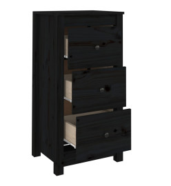 Buffets 2 pcs Noir 40x35x80 cm Bois massif de pin