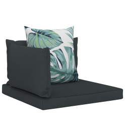 Coussins de canapé palette 4 pcs Anthracite Tissu