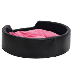 Lit pour chiens Noir et rose 79x70x19 cm Peluche et similicuir