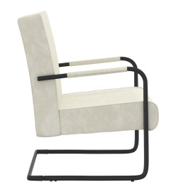 Chaise cantilever Blanc crème Velours