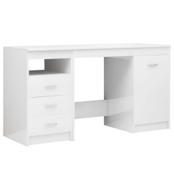 Bureau Blanc brillant 140x50x76 cm Aggloméré