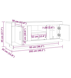 Meuble TV blanc 102x35x45 cm bois d'ingénierie