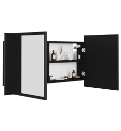 Armoire à miroir de salle de bain LED Noir 90x12x45 Acrylique